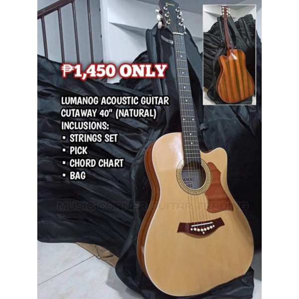 LUMANOG CUTAWAY ACOUSTIC GUITAR Shopee Philippines