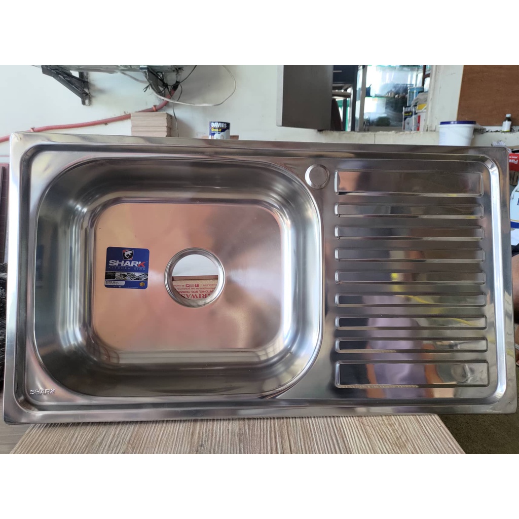 KITCHEN SINK 24"X16.5"X7" WITH FREE SHARK STRAINER SHARK KITCHEN SINK