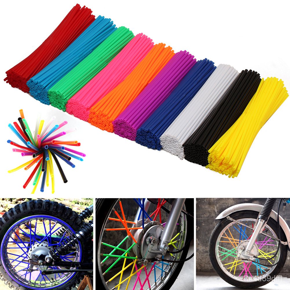 JK Universal Motorcycle Dirt Bike Wheel Rim Cover Spoke Skins Wrap