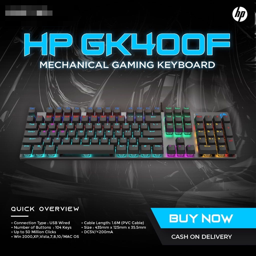 original HP MECHANICAL GAMING KEYBOARD HPGK500F RGB Shopee Philippines