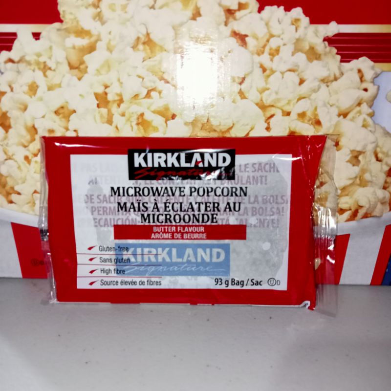 Kirkland Signature Microwave Popcorn 93g/bag Gluten free Imported Goodies Canada Original