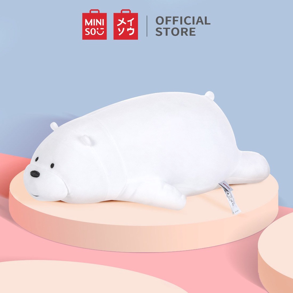 MINISO We Bare Bears Lying Plush Toy (Ice Bear) presyo ₱1,044