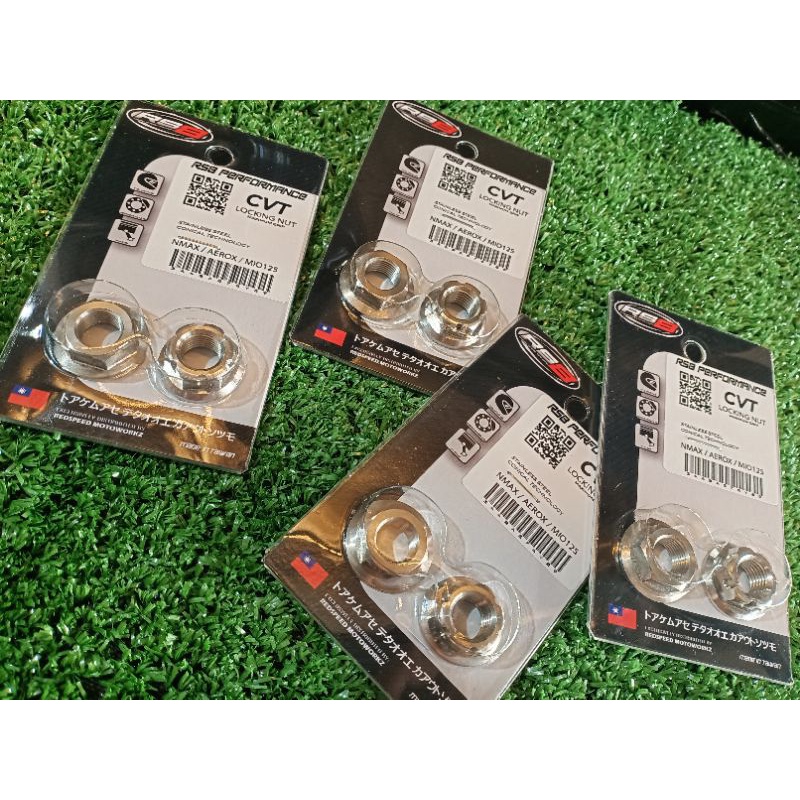 RS8/CVT STAINLESS LOCKING PULLEY NUT AEROX/NMAX/M3 with free thread