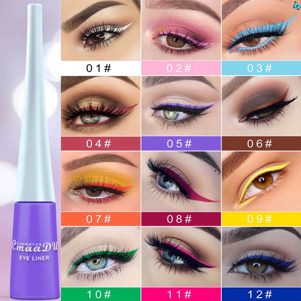 Colorful Neon Green White Matte Liquid Eyeliner Pencil Waterproof