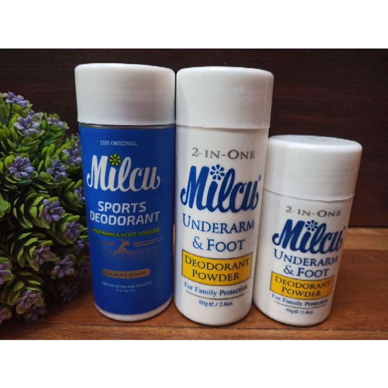 2 in One Milcu Underarm and Foot Deodorant Powder/Milcu Sports