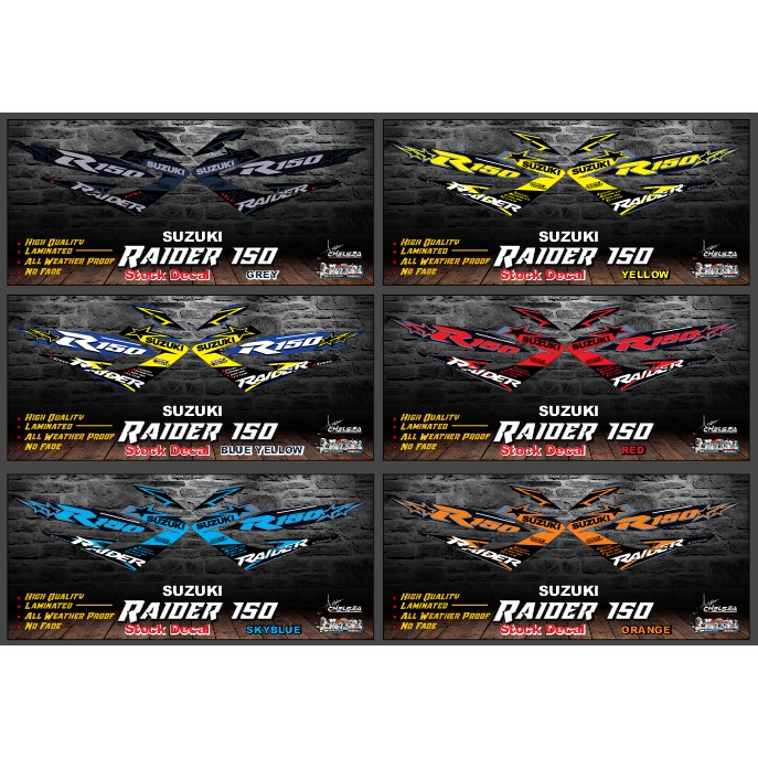 Suzuki Raider 150 Stock Decals Shopee Philippines