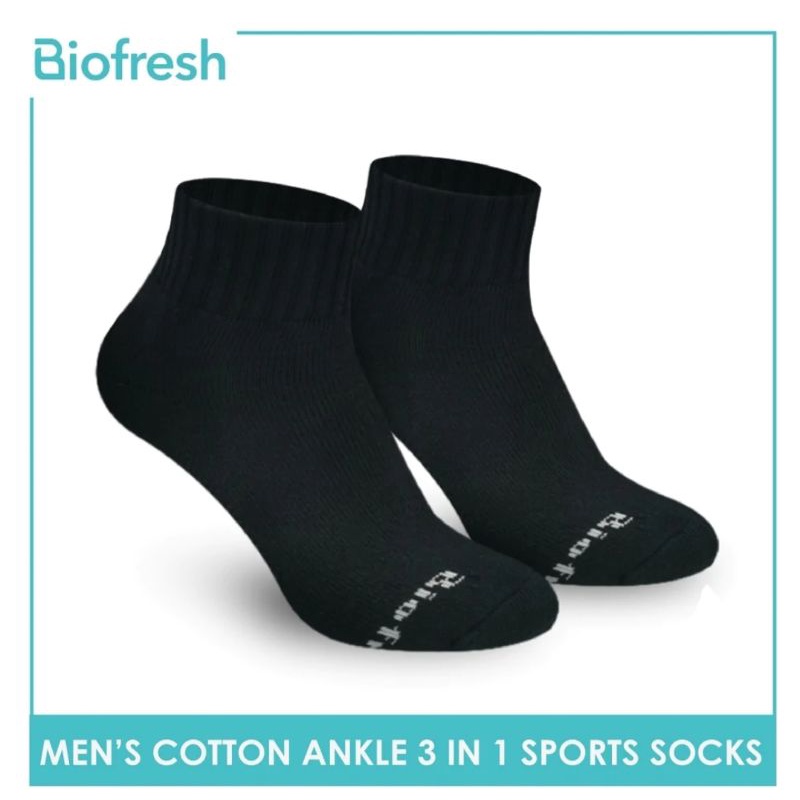 Biofresh RMSKG17 Men's Thick Cotton Ankle Sports Socks 3 pairs in a