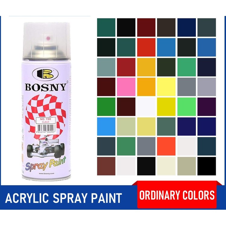Bosny Spray Paint 100 Acrylic Automotive Finishes Assorted Color