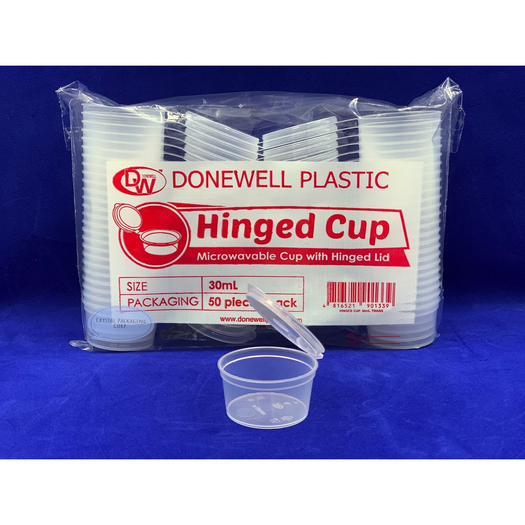 Donewell Hinged Cup / Microwavable Sauce Container with Hinged Lid