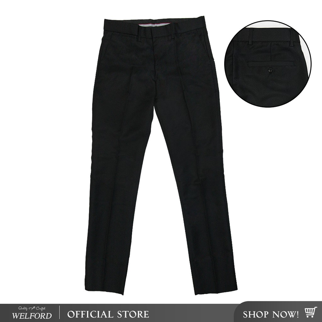 Welford Black Slacks for MEN CLASSIC FIT (CARSON) Shopee Philippines