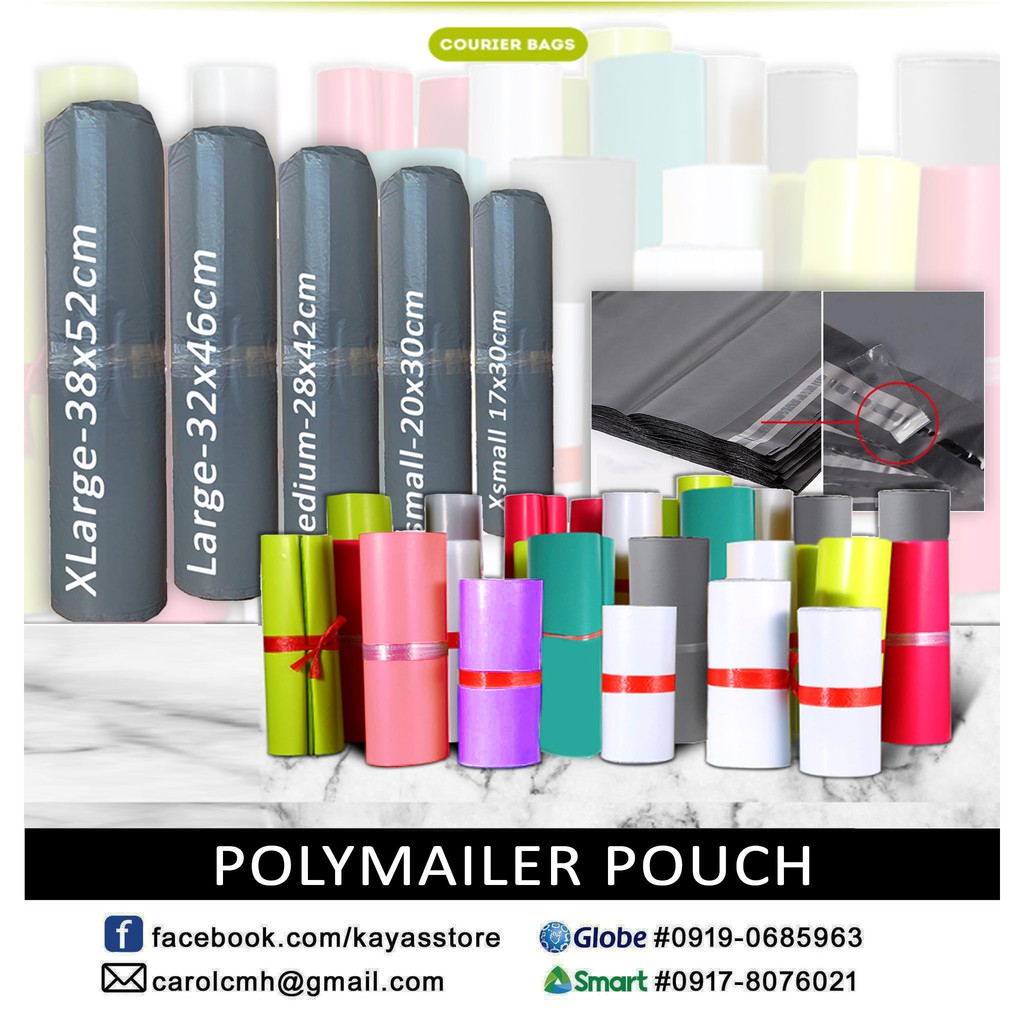 (100pcs)Courier Shipping Pouch/ Polymailer CLEAR POUCH Self Adhesive