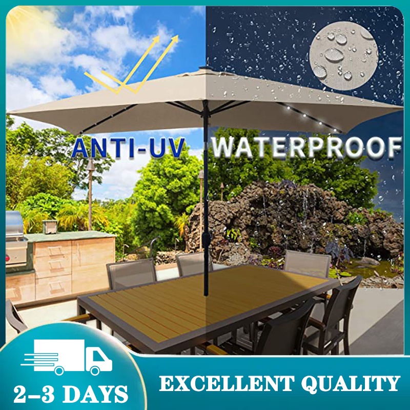 2x3M Parasol Garden Patio Umbrella Sun Shade Umbrella Beach Bendable