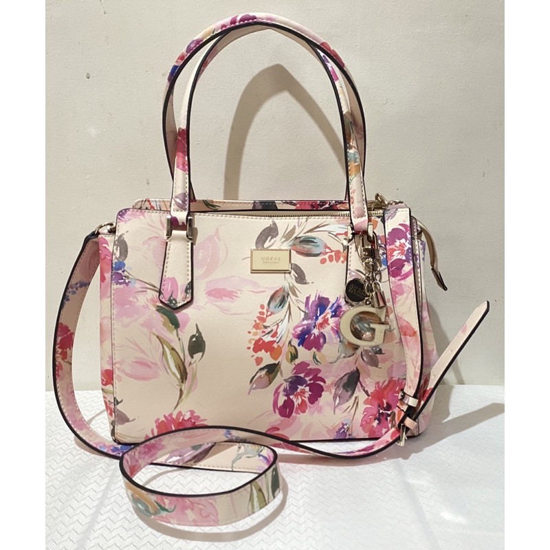 Authentic GUESS Women's Pink Floral Tote Bag Handbag Purse Crossbody Satchel Shopee Philippines