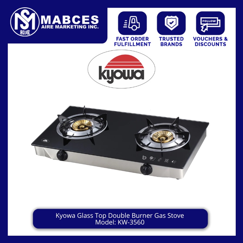 Kyowa Glass Top Double Burner Gas Stove KW3560 Shopee Philippines
