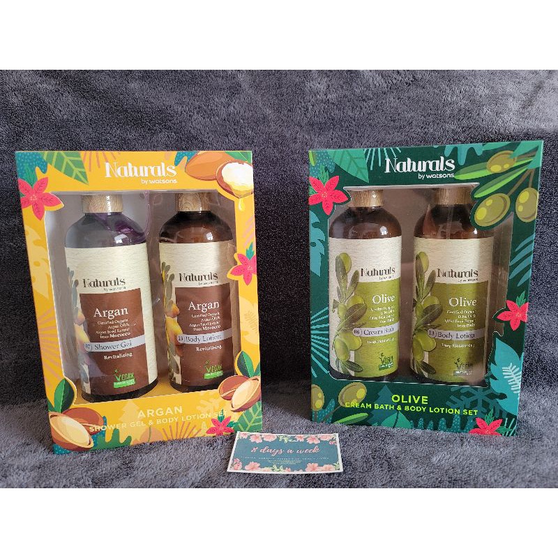 NATURALS SHOWER AND LOTION GIFT SET (Argan and Olive) Shopee Philippines