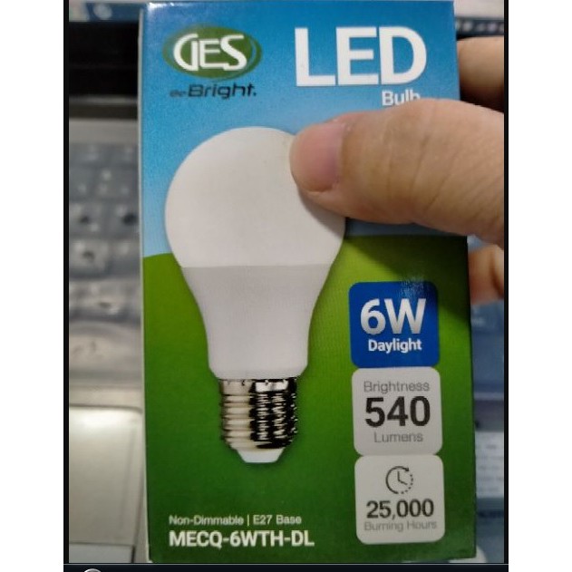 GES LED Bulbs E27 6Watts, 1Year Warranty, Model MECQ6WTH Shopee