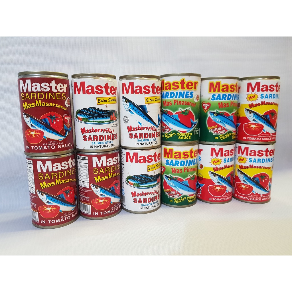 Assorted MASTER Brand Sardines Package Set (pack of 12 cans x 155 grams