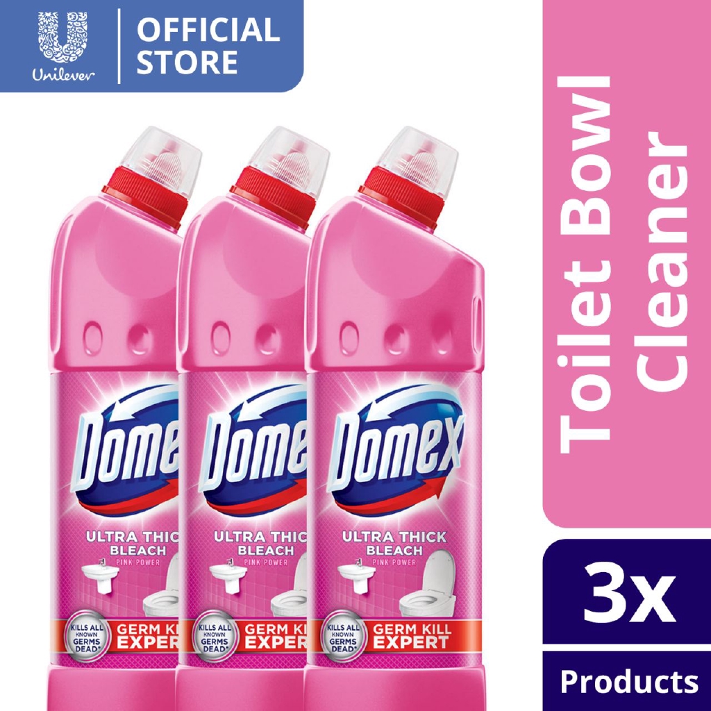 Domex Ultra Thick Bleach Toilet Cleaner Pink Power Antibacterial 500ml