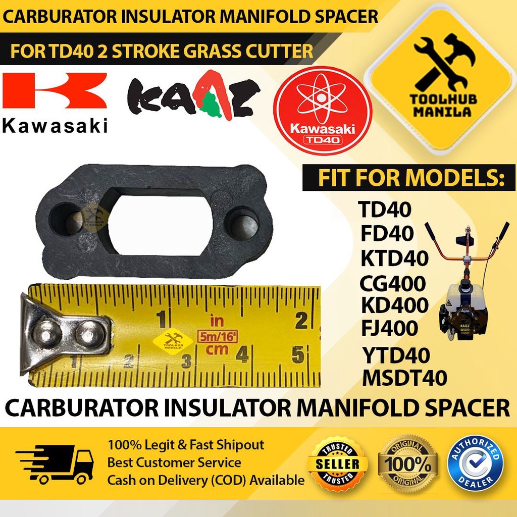 TD40 Carburator Insulator Manifold Spacer for Kawasaki 2 stroke TD40