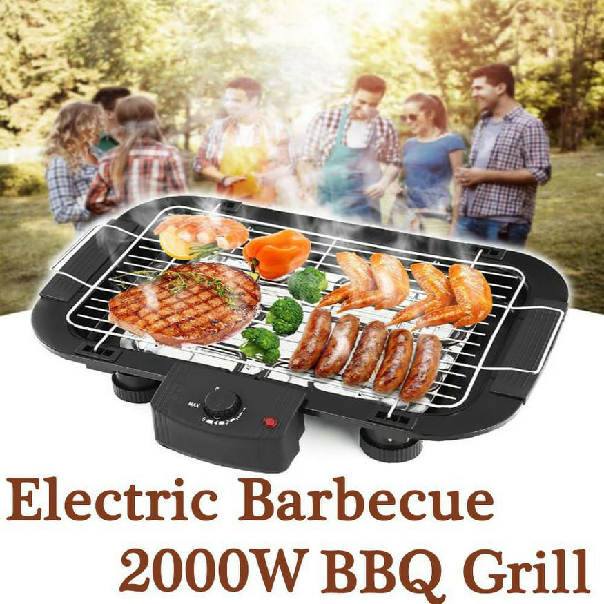 2000W Smokeless BBQ Grill Electric Barbecue Indoor Outdoor Grill