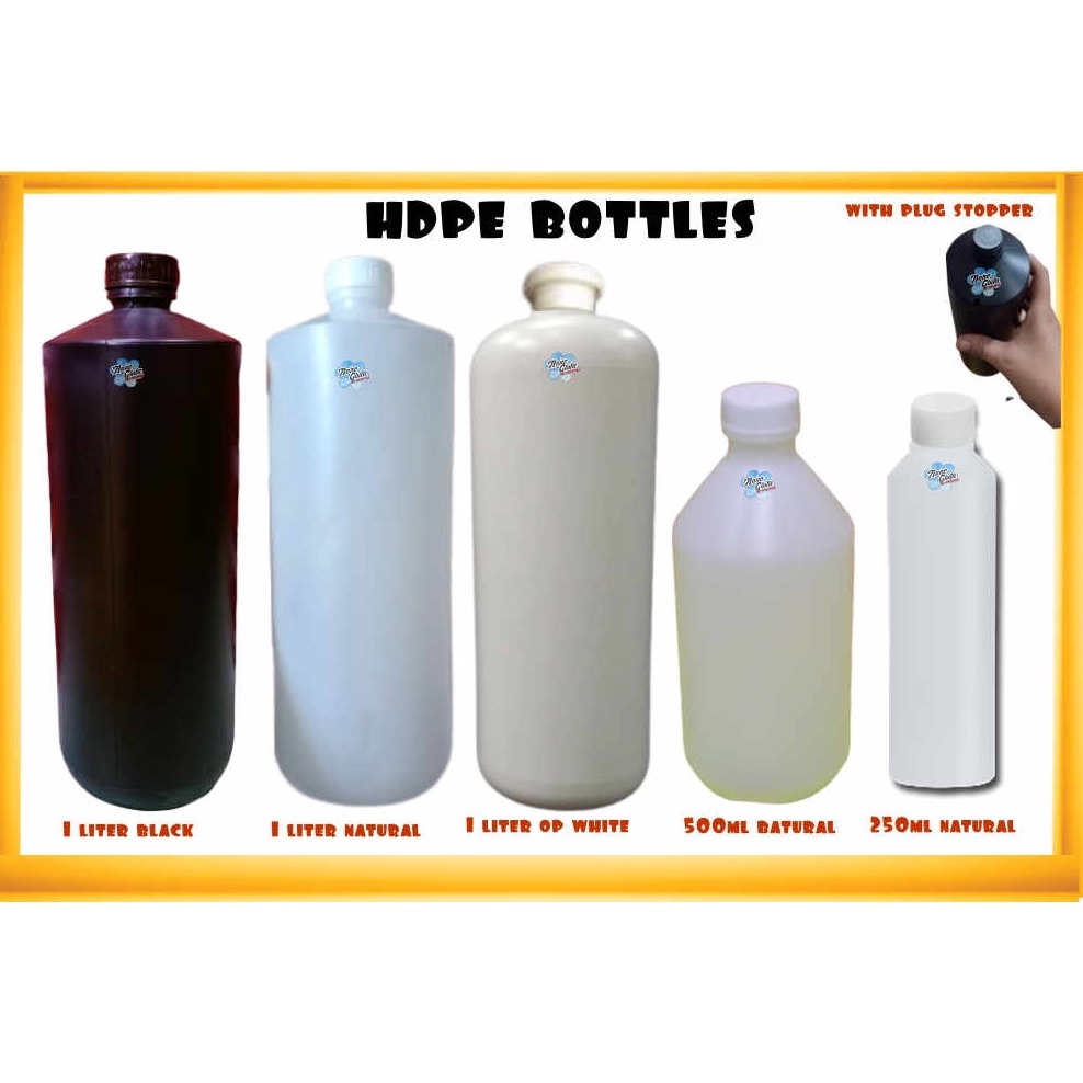 HDPE PLASTIC BOTTLES WITH CAP 1 LITER /500ML/250ML Shopee Philippines