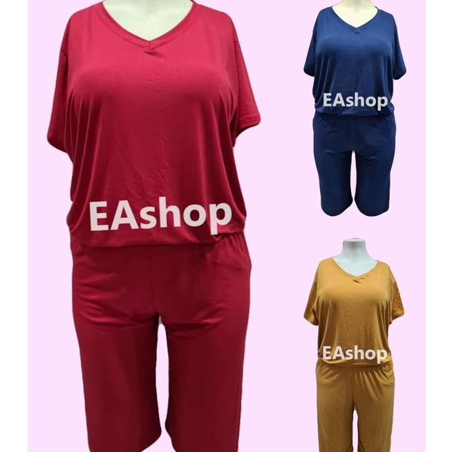 tokong for women 4XL6XL Plus Size Plain VNeck Tokong Shorts Terno for