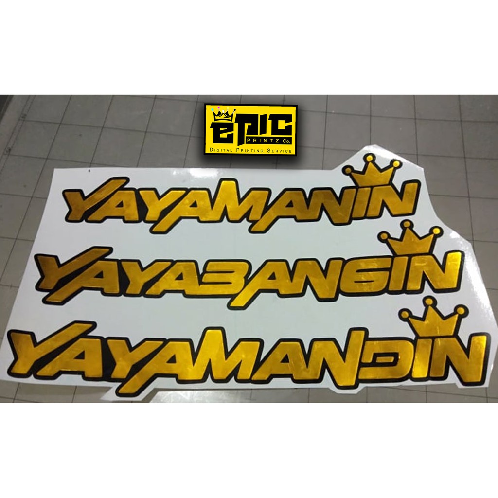YAYAMANIN GOLD CHROME STICKERS (CAR & MOTORCYCLE DECALS + More Sizes