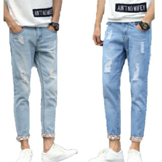 Denim maong pants Ripped jeans unisex pants Shopee Philippines