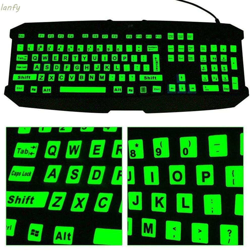 LANFY Backlight Fluorescent Keyboard Cover Standard Large Letter Sticker Keyboard Sticker