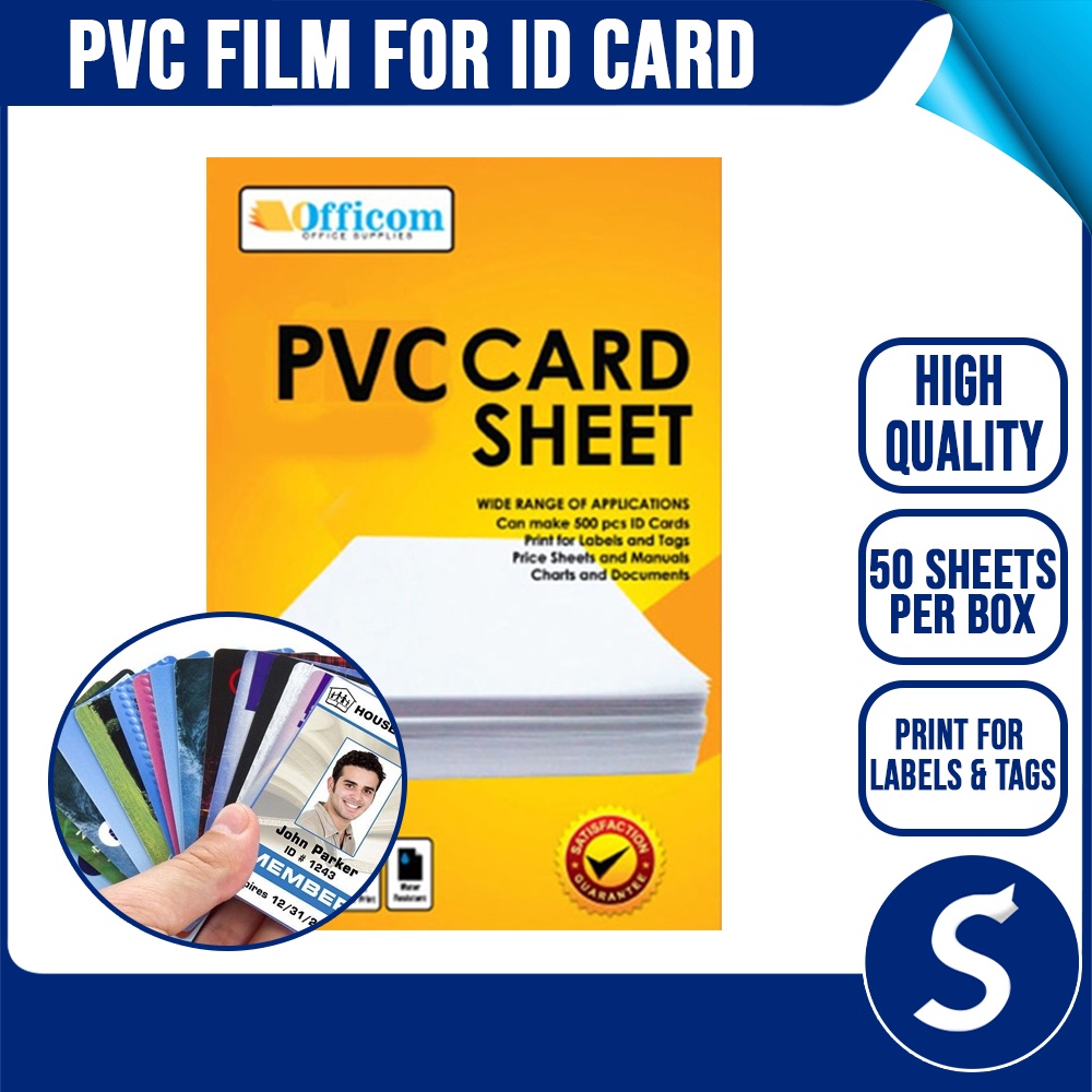 PVC ID Card Sheet ( 50 Sheets /Box ) Shopee Philippines