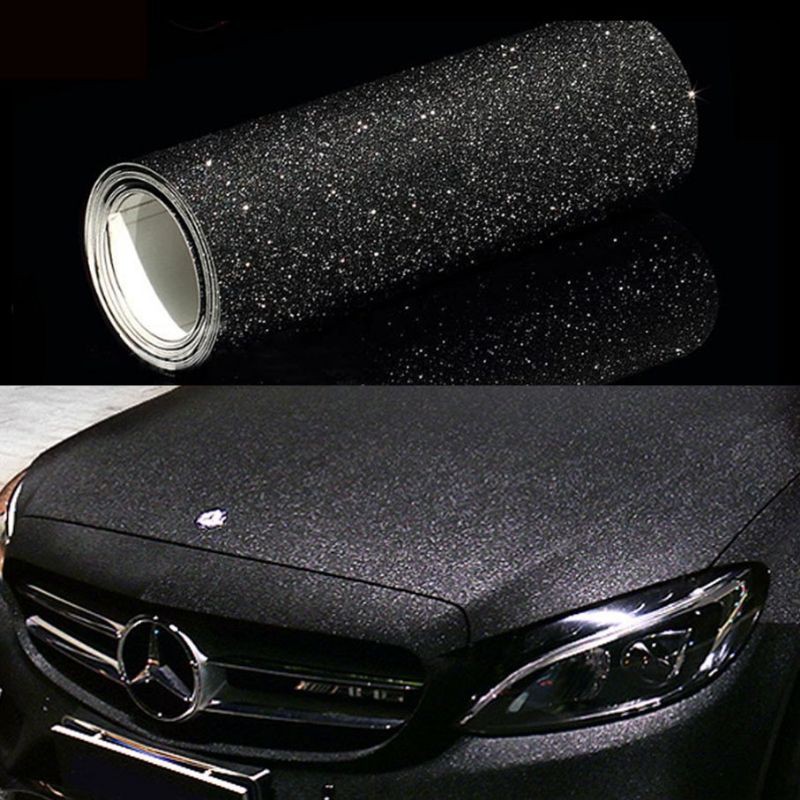 Car Styling black Glitter Diamond Shiny Vinyl Films Wrap