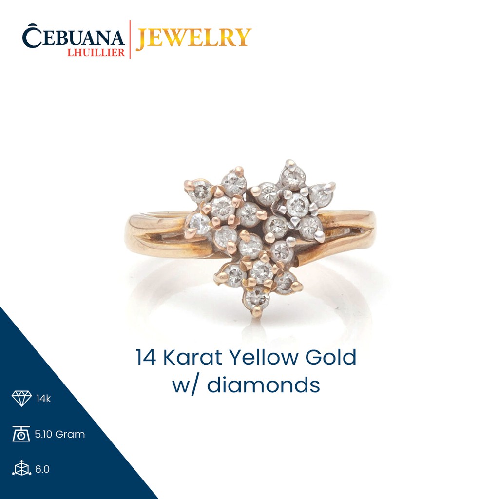 Cebuana Lhuillier Jewelry 14 Karat Yellow Gold w/ diamonds Shopee