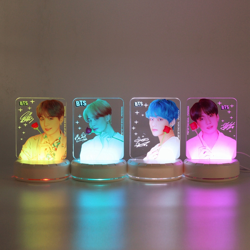Bts Night Light Bts Colorful Led Acrylic Lamp Nightlight (bts Shopee