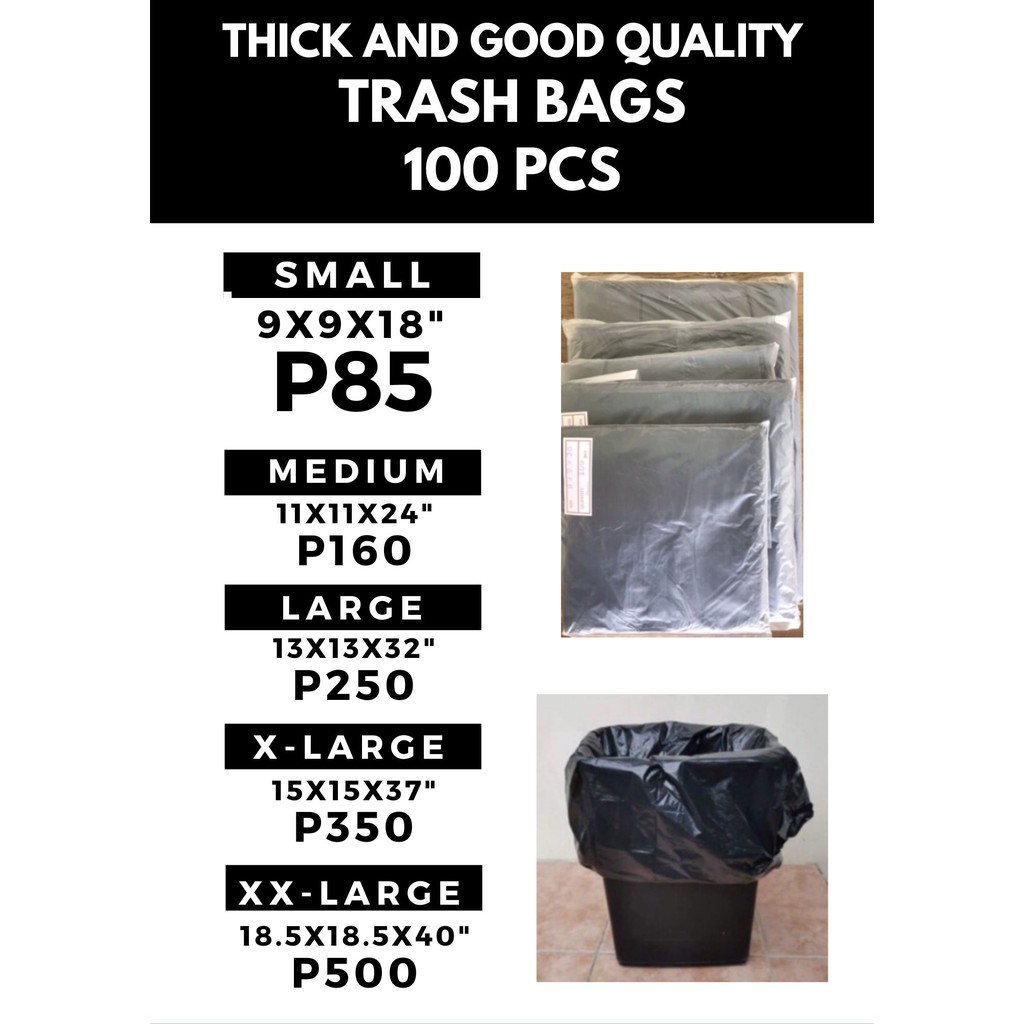 Trash Bags / Garbage Bags 100 pcs Good Quality and More Affordable