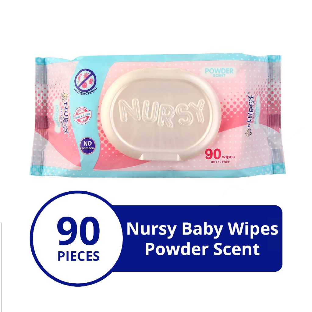 Nursy Baby Wipes Powder Scent 90's Shopee Philippines