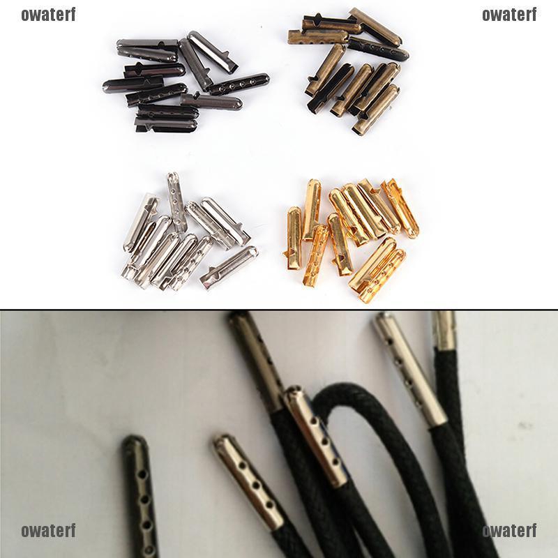 [YWA4] 10pcs Metal Aglets DIY Shoelaces Repair Shoe Lace Tips