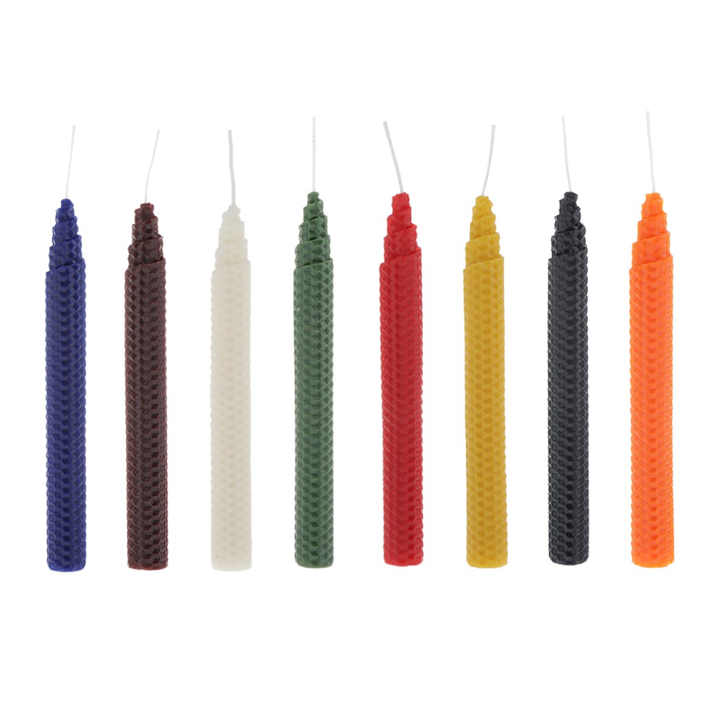 8.27 Inch Beeswax Taper Candles in Natural 100 Beeswax