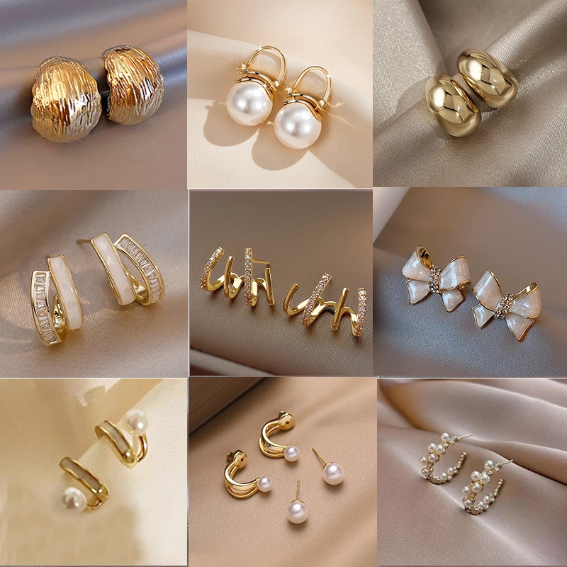 Women Girls Pearl Earrings Fashion Ear Studs Jewelry Shopee Philippines