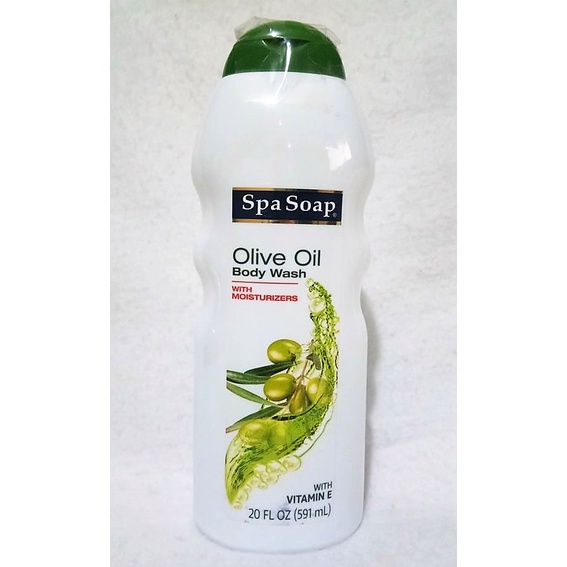 SPA SOAP OLIVE OIL BODY WASH with MOISTURIZERS & VITAMIN E (20oz/591ml
