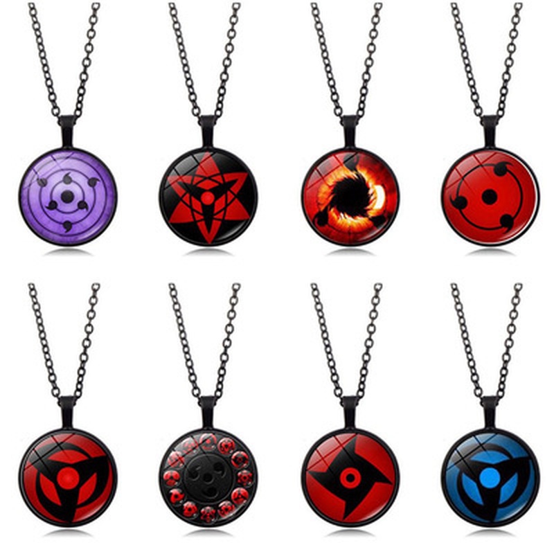 Anime Naruto Necklace Sharingan Eye Pendant Glass Uchiha Itachi
