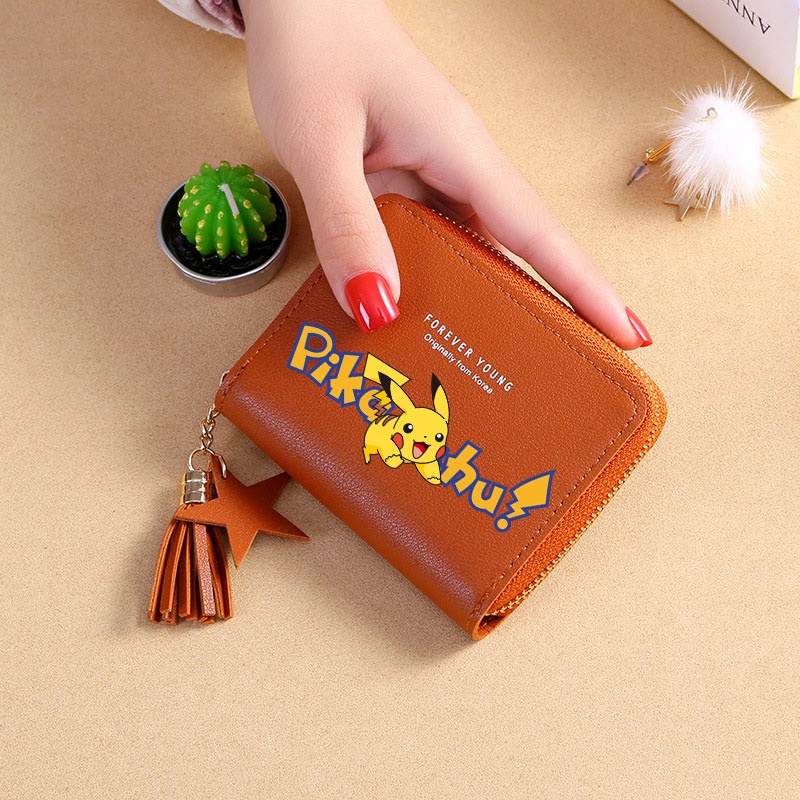 Pokemon Wallet Card Wallet Cute Wallet Short Wallet Tassel Mini Wallet