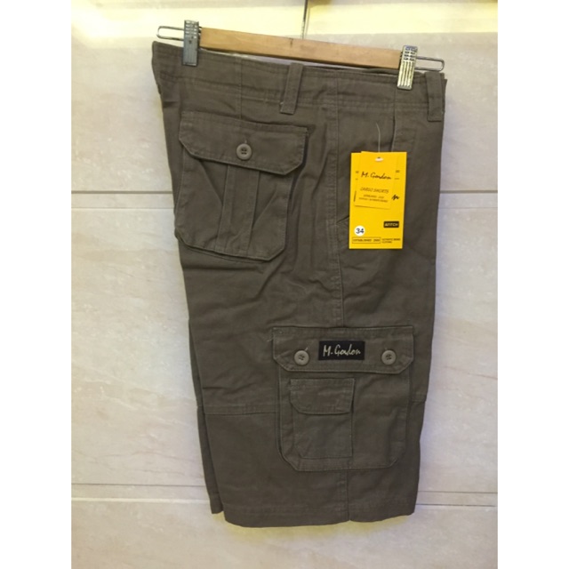 M.Gordon Men's Fashion 6 Pocket Plain BROWN color Cargo