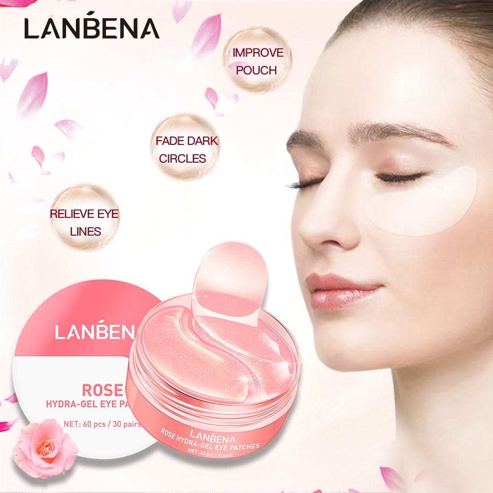 LANBENA Rose Hydra Gel Eye Mask Lady Collagen Eye Patches Remove Puffy