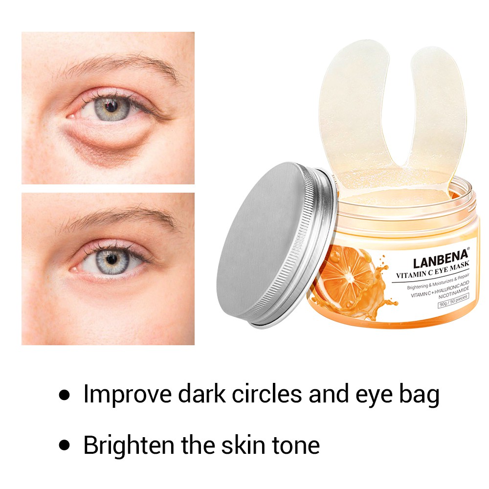 Lanbena Vitamin C Eye Mask Eye Patches Serum Remove Dark Circle Eye Bag