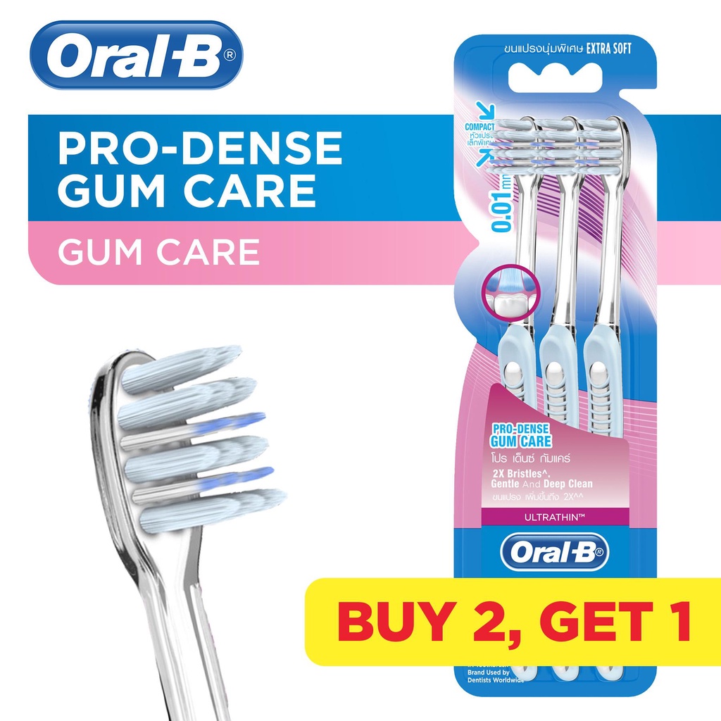 OralB Toothbrush Pro Dense Gum Care 3s [Extra Soft Gum Care] (Assorted