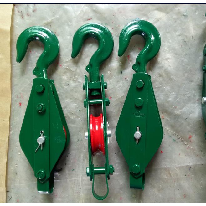 6" 2 TONS PULLEY BLOCK GREEN SHEAVE BLOCK HOIST TOOL ROPE PULLEY SINGLE