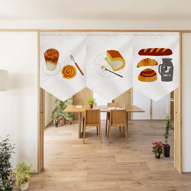 Japanese Style Short Curtain Bread Pattern Triangle Short Curtain