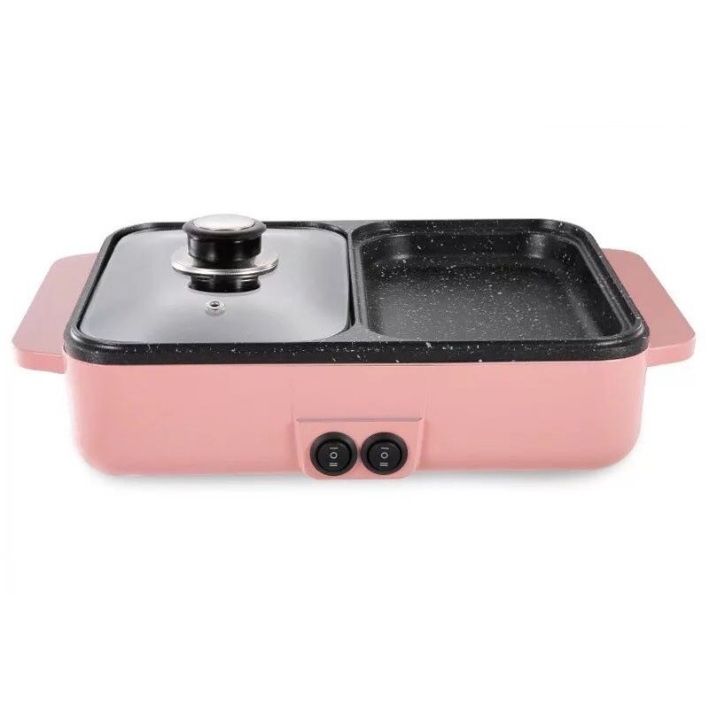 Cute Mini Hot Pot Shabu Shabu Electric Grill Baking Pan (Multifunction