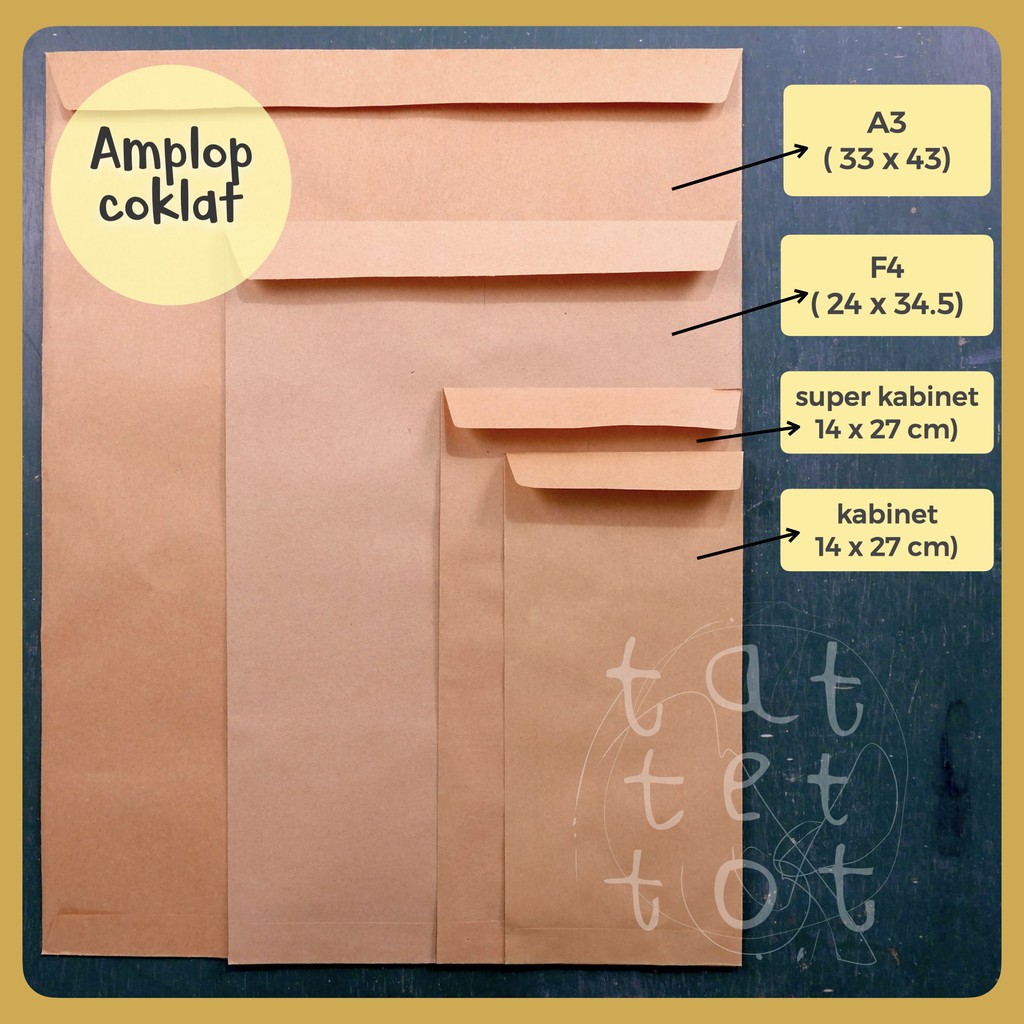 Small Chocolate Amplop Medium Large Super F4 A3 Non Glue Min Order 6 Sheets | Shopee Philippines