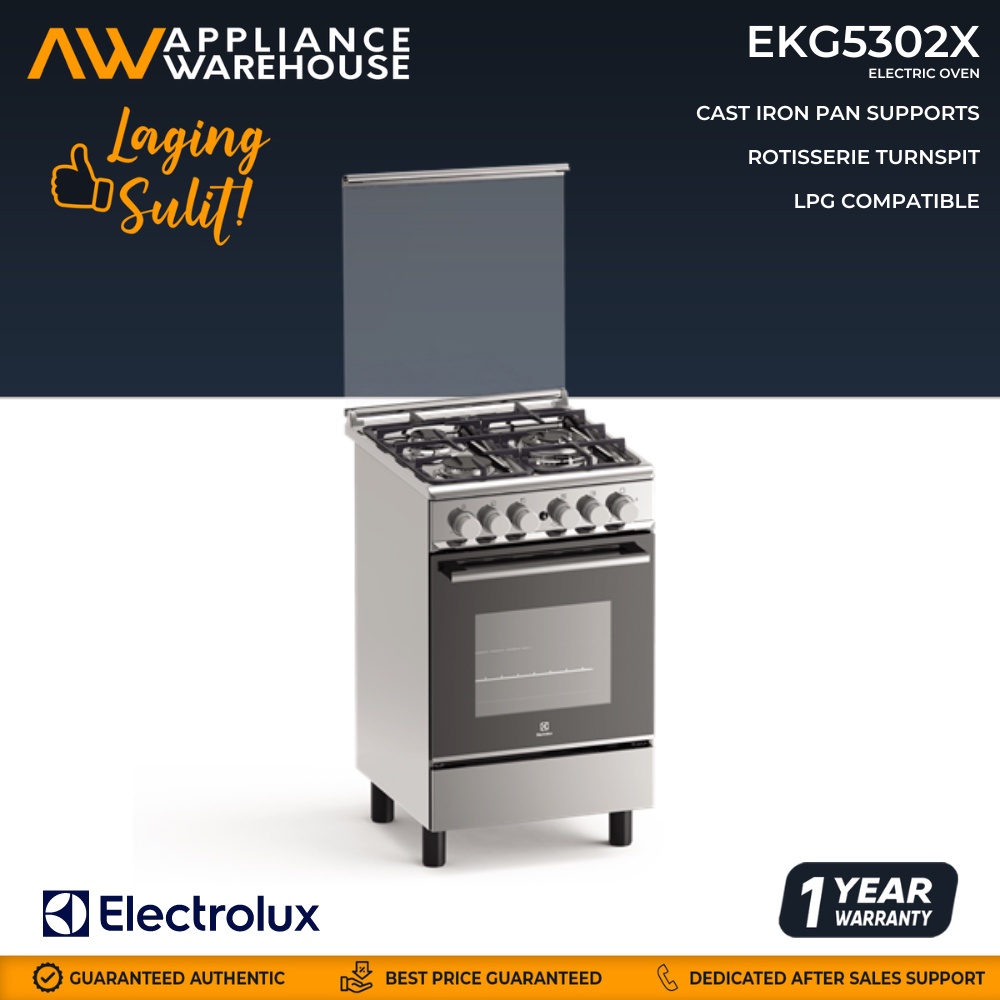 Electrolux EKG5302X 50cm 3 Gas Hob and 62L Electric Oven Cooking Range